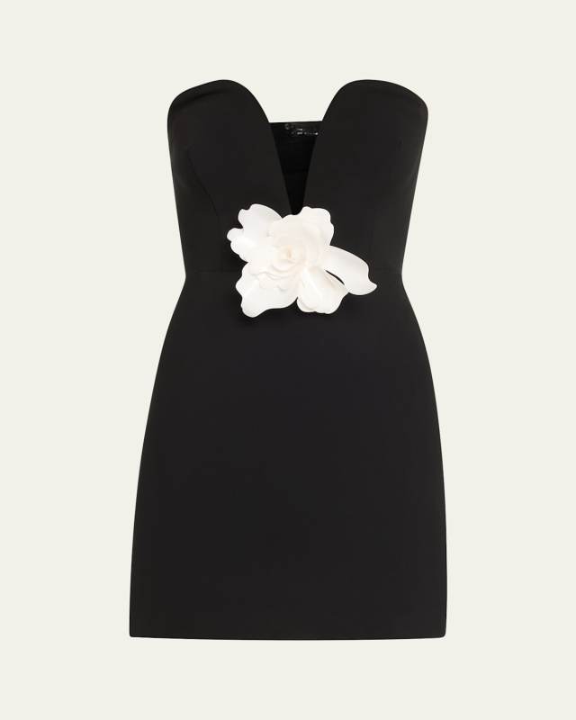 Anabelle Strapless Plunge Crepe Mini Dress